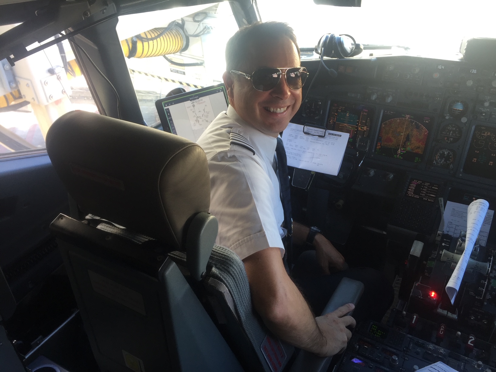 Michael Gonzales in the cockpit